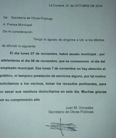 LUNES 7 HABRA ASUETO POR EL DIA DEL EMPLEADO MUNICIPAL