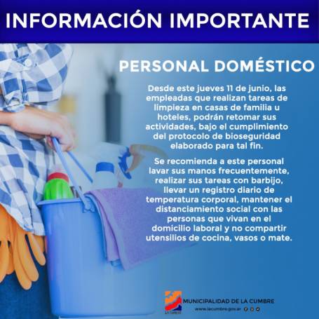 EL PERSONAL DOMESTICO TAMBIEN PUEDE VOLVER A TRABAJAR